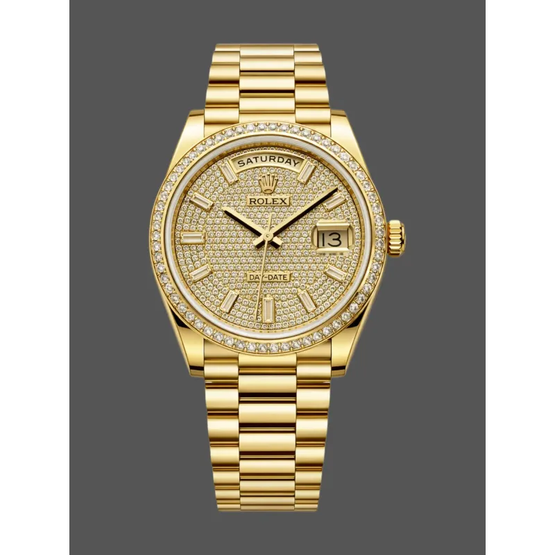 Rolex Day-Date 40 228398TBR Replica - Goldenes Zifferblatt Diamantluenette