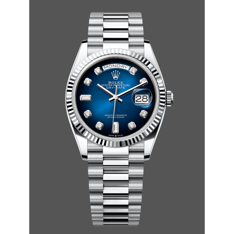 Rolex Day-Date Unisex 128236 Replica - Blaues Zifferblatt Edelstahl