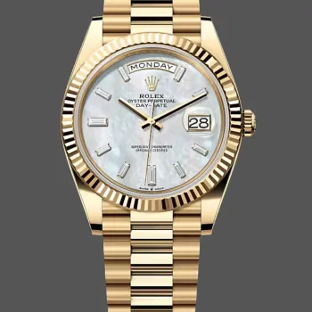 Rolex Day-Date 40 228238 Replica - Perlmutt-Zifferblatt Geriffelte Luenette
