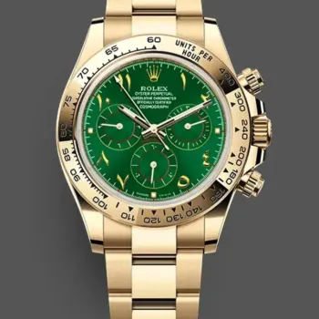 Rolex Cosmograph Daytona John Mayer 116508 ARABIA Replica - Gruenes Zifferblatt Tachymeter-Luenette