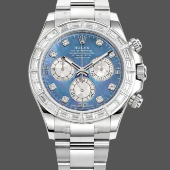 Rolex Cosmograph Daytona 116589 Replica - Eisblaues Zifferblatt Diamantluenette