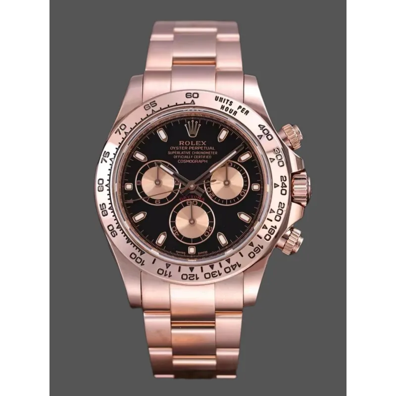 Rolex Daytona Reverse Panda 116505 Replica - Schwarzes Zifferblatt Oyster-Armband