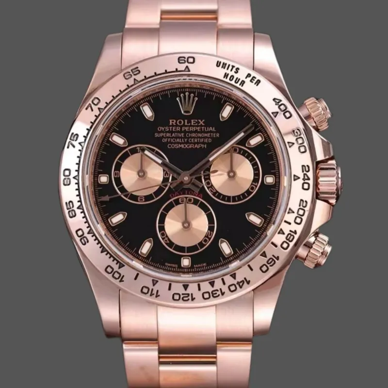 Rolex Daytona Reverse Panda 116505 Replica - Schwarzes Zifferblatt Oyster-Armband