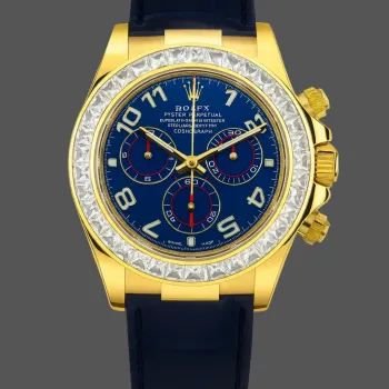 Rolex Daytona 116518 Replica - Blaues Zifferblatt Diamantluenette