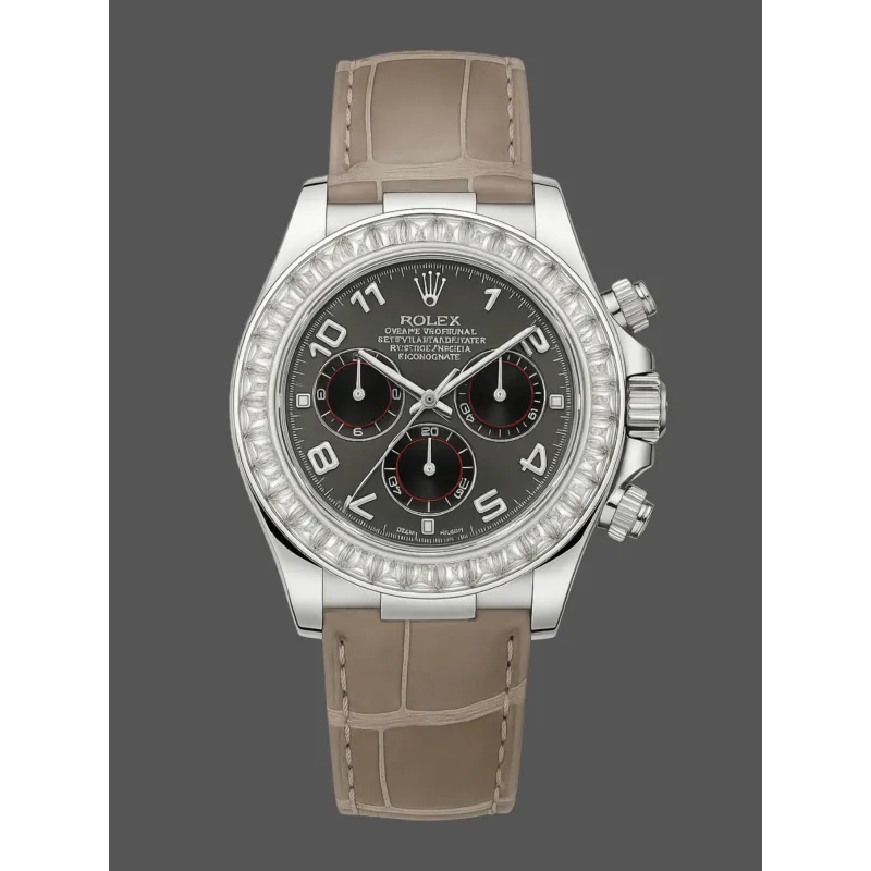 Rolex Daytona Diamond 116519 Replica - Rhodium-Zifferblatt Diamantluenette