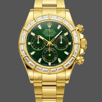 Rolex Daytona 116568BR Replica - Gruenes Zifferblatt Diamantluenette