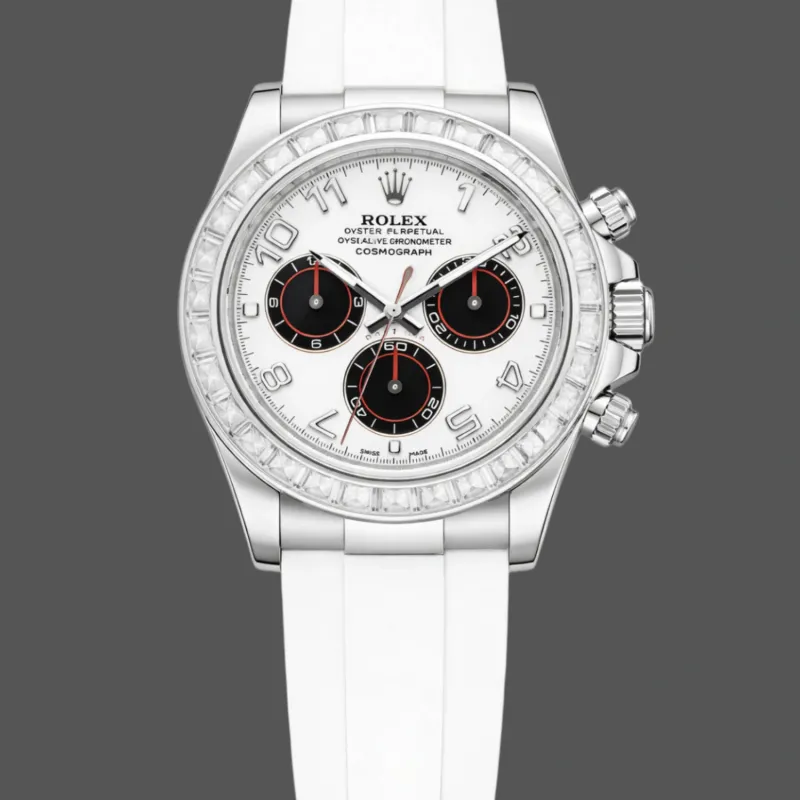Rolex Cosmograph Daytona 116519 Replica - Weisses Zifferblatt Diamantluenette