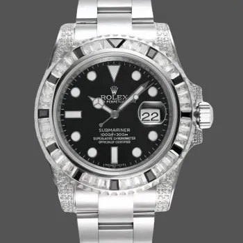 Rolex Submariner Hulk 116610 Replica - Schwarzes Zifferblatt Geriffelte Luenette