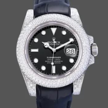 Rolex Submariner Hulk 116610 Replica - Schwarzes Zifferblatt Diamantluenette