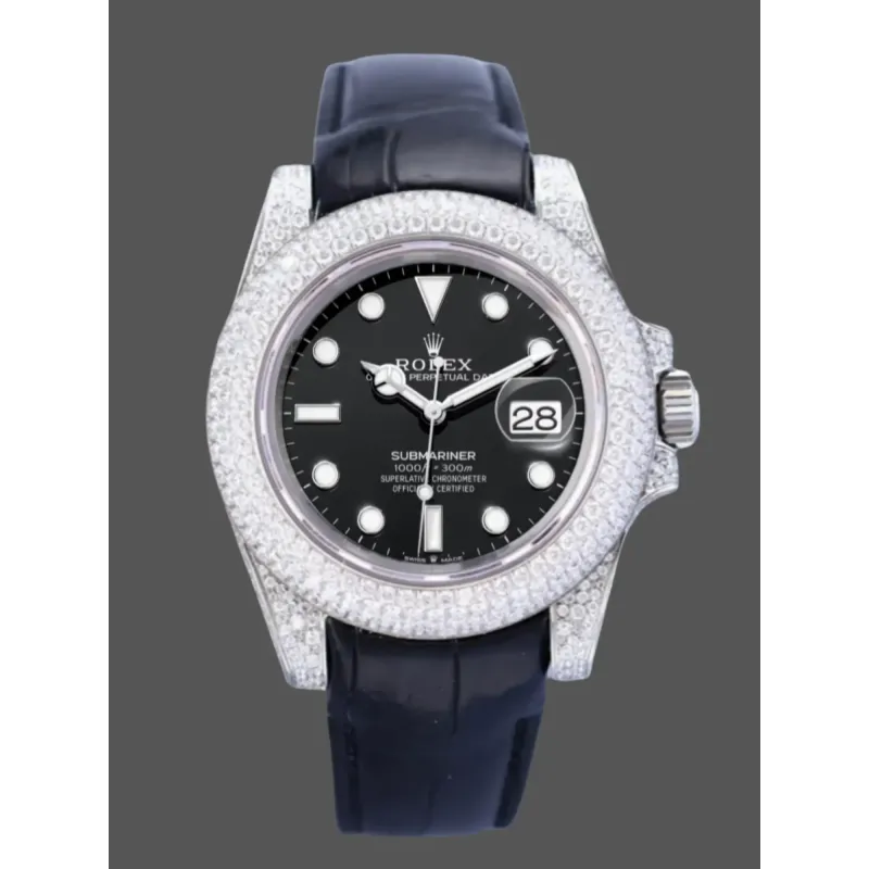Rolex Submariner Hulk 116610 Replica - Schwarzes Zifferblatt Diamantluenette