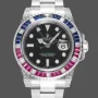 Rolex GMT-Master II Pepsi 126710BLRO Replica - Schwarzes Zifferblatt Diamantluenette