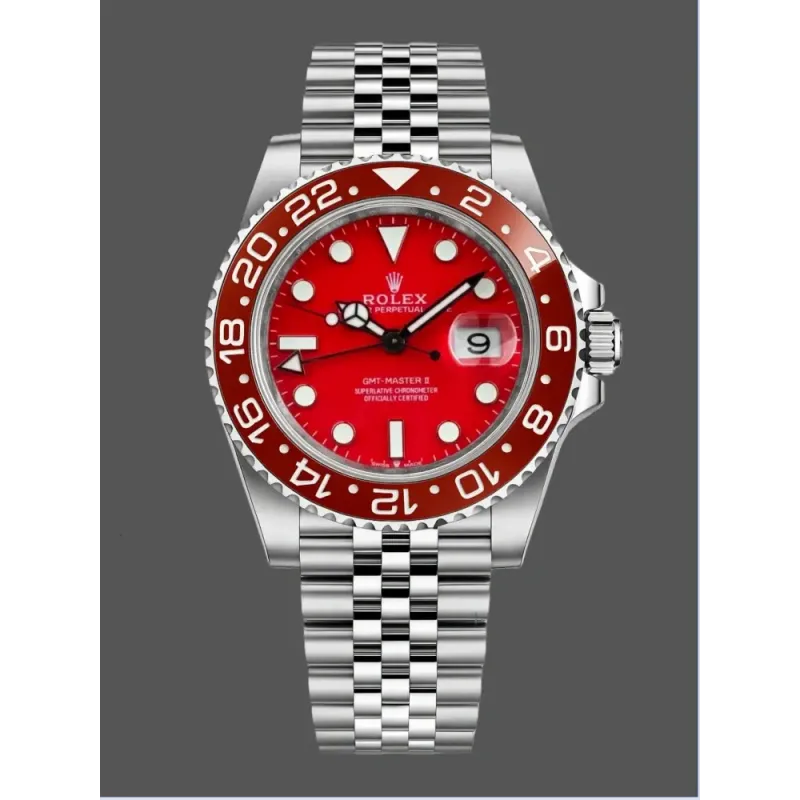 Rolex GMT-Master II 126710 RED EDITION Replica - Rotes Zifferblatt Jubilee-Armband