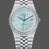 Rolex Land Dweller 127386 Replica - Eisblaues Zifferblatt Diamantluenette
