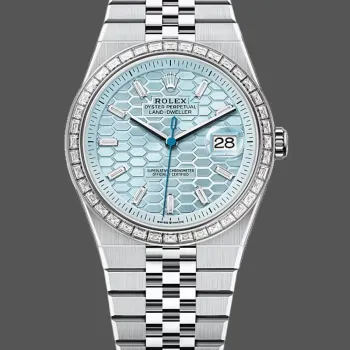 Rolex Land Dweller 127386 Replica - Eisblaues Zifferblatt Diamantluenette