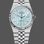 Rolex Land-Dweller 40 127336 Replica - Eisblaues Zifferblatt Geriffelte Luenette
