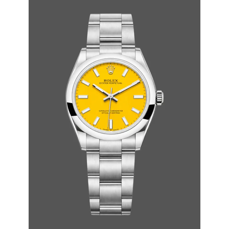 Rolex Oyster Perpetual 31 Unisex 277200 Replica - Gelbes Zifferblatt Oyster-Armband