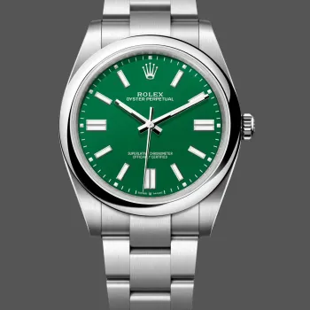 Rolex Oyster Perpetual 41 134300 Replica - Gruenes Zifferblatt Oyster-Armband