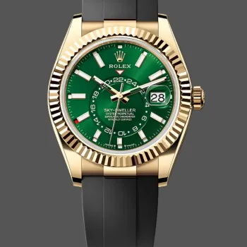 Rolex Sky-Dweller 336238 Replica - Gruenes Zifferblatt Geriffelte Luenette