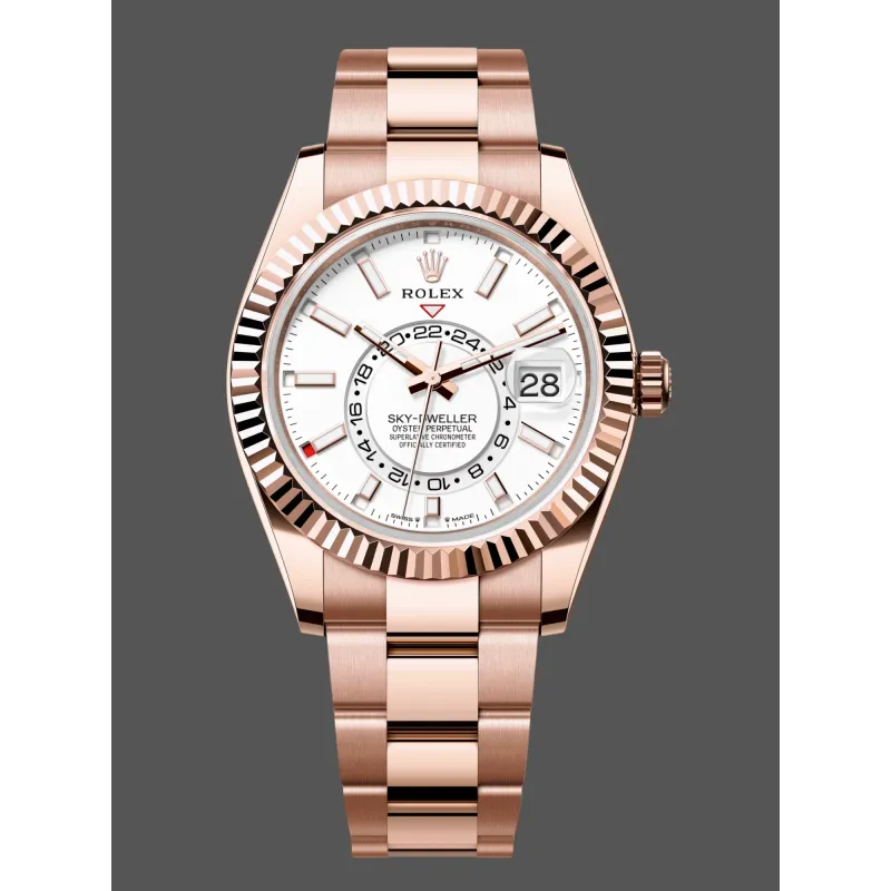 Rolex Sky-Dweller 336935 Replica - Weisses Zifferblatt Edelstahl