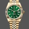 Rolex Sky-Dweller 336938 Replica - Gruenes Zifferblatt Geriffelte Luenette