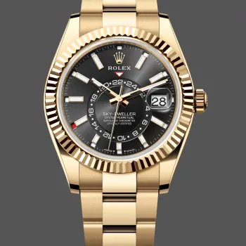 Rolex Sky-Dweller 336938 Replica - Schwarzes Zifferblatt Bicolor