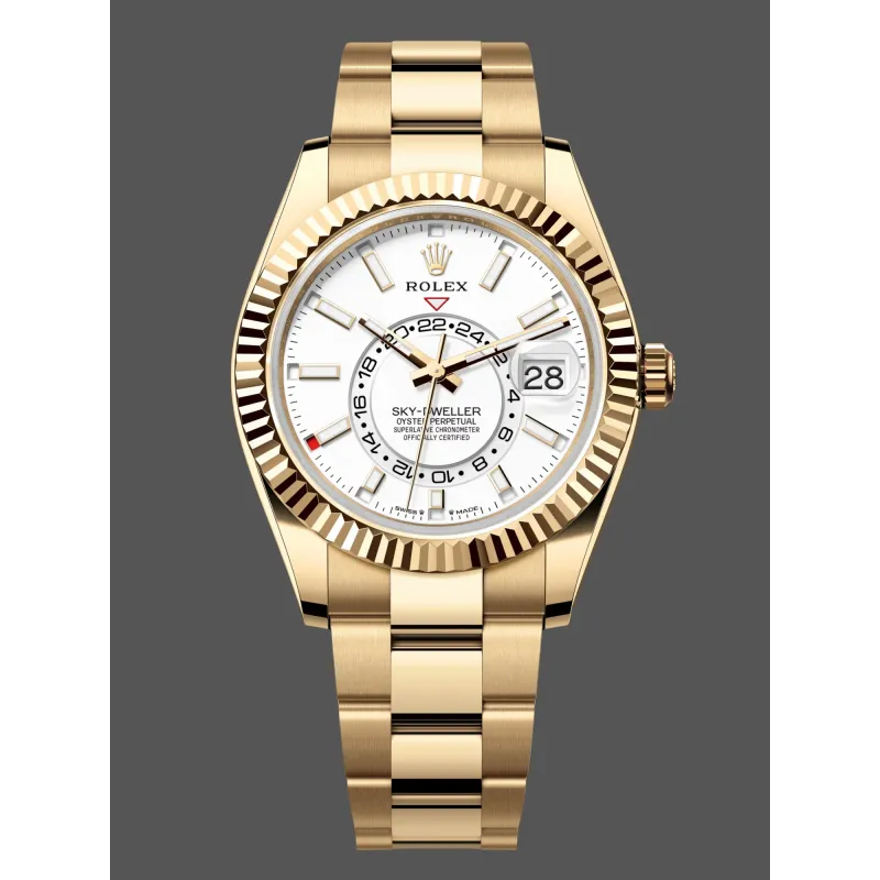Rolex Sky-Dweller 336938 Replica - Weisses Zifferblatt Bicolor