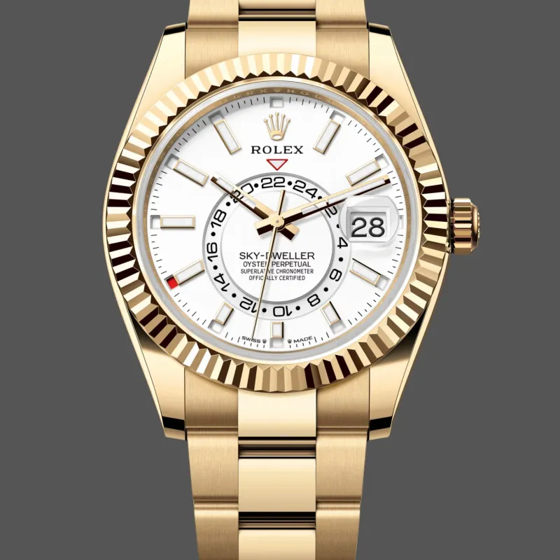 Rolex Sky-Dweller 336938 Replica - Weisses Zifferblatt Bicolor