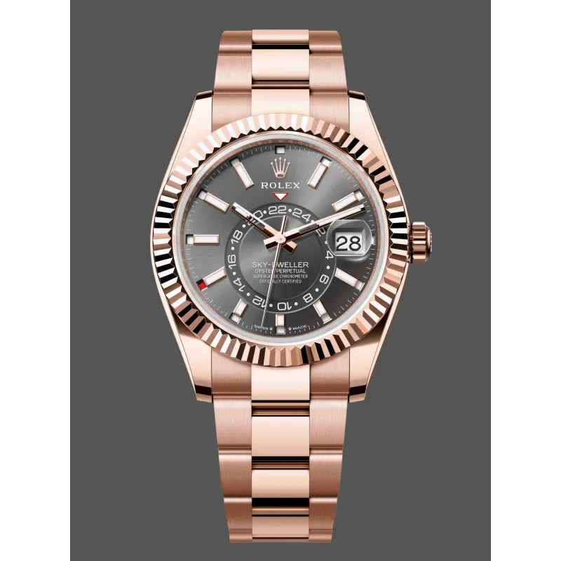 Rolex Sky-Dweller s 336935 Replica - Schiefergraues Zifferblatt Edelstahl