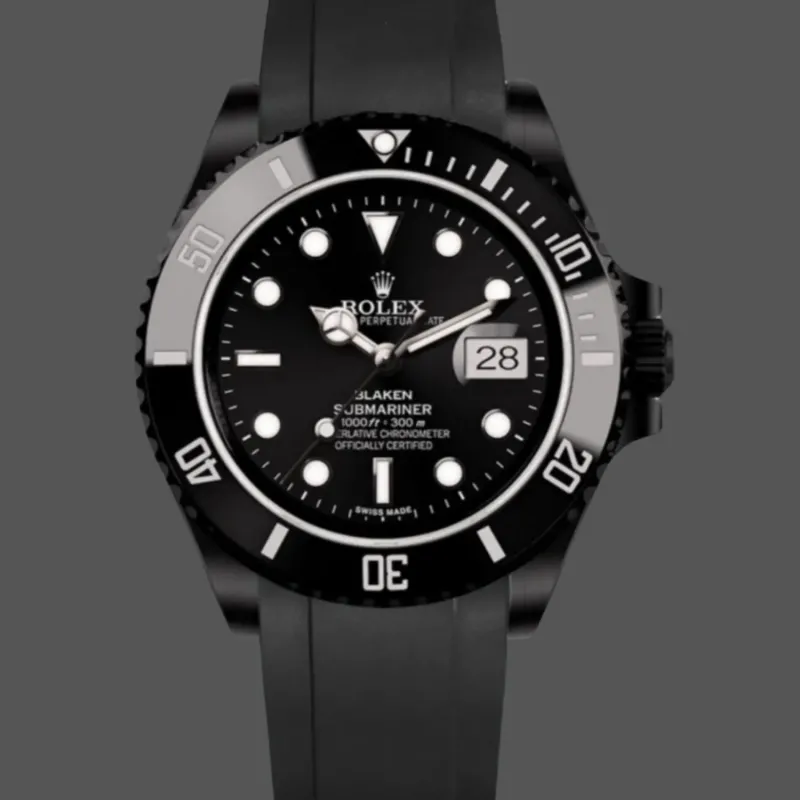 Rolex Submariner Hulk 116610 Replica - Schwarzes Zifferblatt Geriffelte Luenette