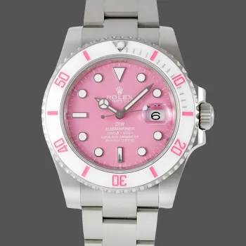 Rolex Submariner Hulk 116610 Replica - Rosa Zifferblatt Geriffelte Luenette