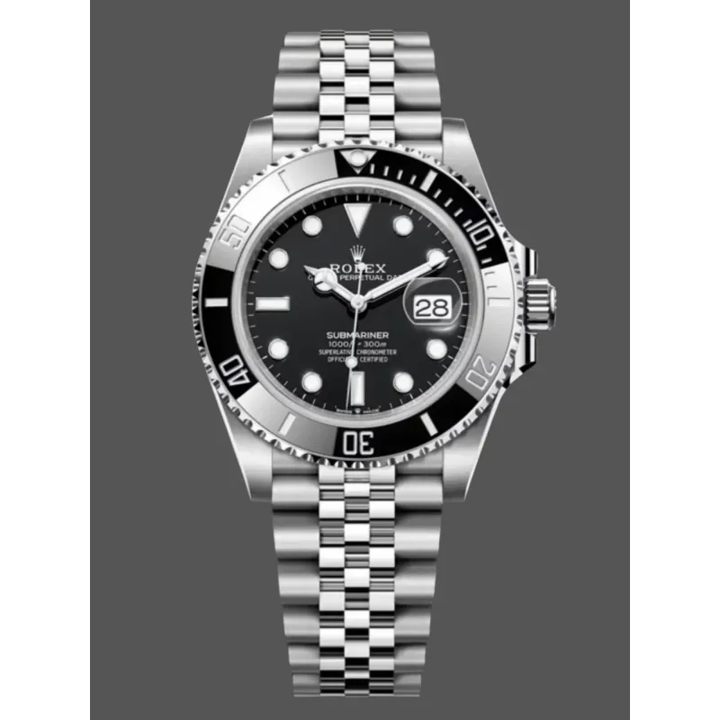 Rolex Submariner Hulk 116610 Replica - Schwarzes Zifferblatt Geriffelte Luenette