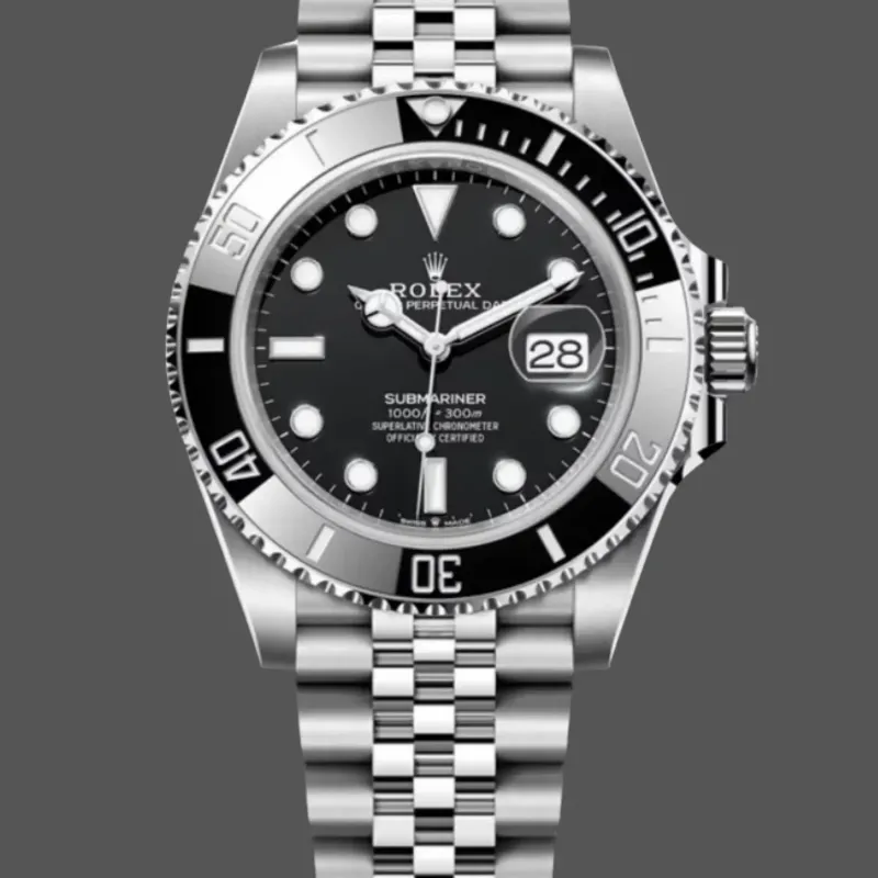 Rolex Submariner Hulk 116610 Replica - Schwarzes Zifferblatt Geriffelte Luenette