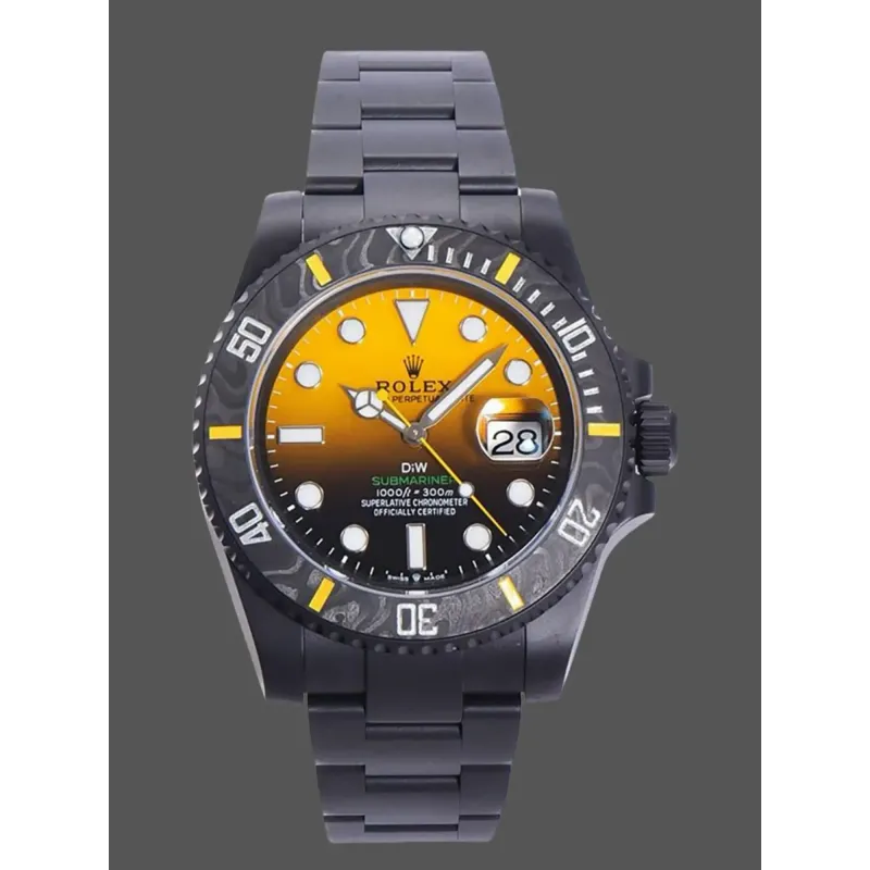 Rolex Submariner Hulk 116610 Replica - Gelbes Zifferblatt Geriffelte Luenette