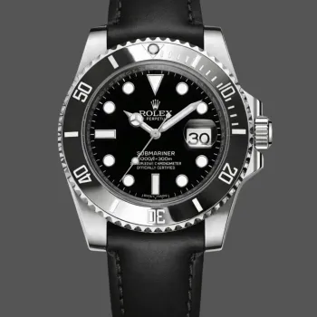 Rolex Submariner Date 116610LN Replica - Schwarzes Zifferblatt Lederarmband