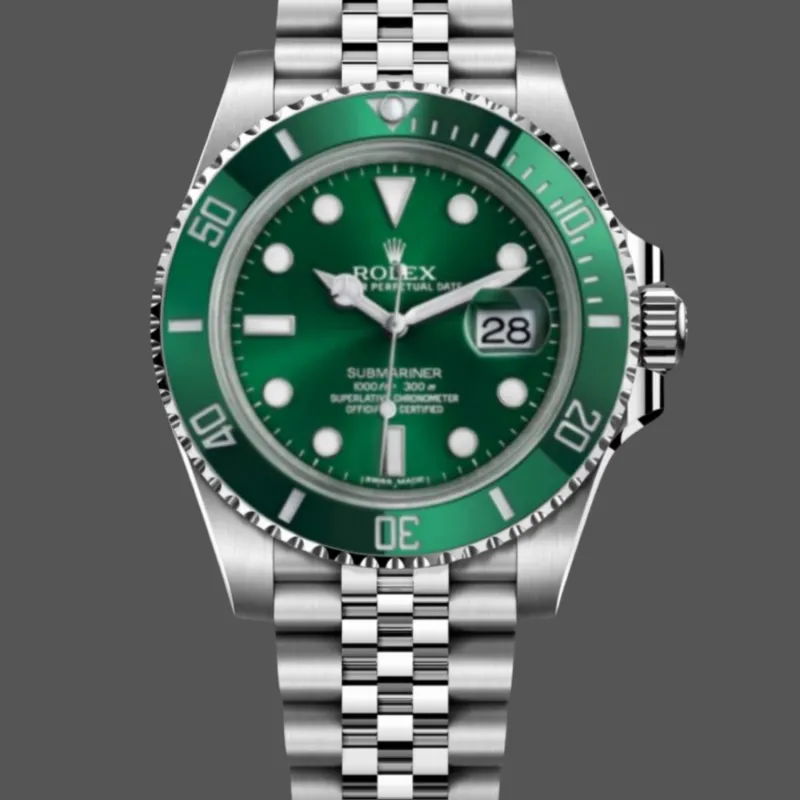 Rolex Submariner Hulk 116610LV Replica - Gruenes Zifferblatt Geriffelte Luenette