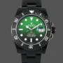 Rolex Submariner Hulk 116610LV Replica - Schwarzes Zifferblatt Geriffelte Luenette