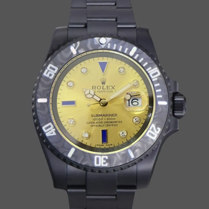 Rolex Submariner Hulk 116610 Replica - Champagner Zifferblatt Geriffelte Luenette