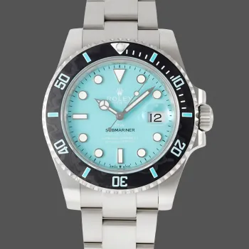 Rolex Submariner DIW Replica - Eisblaues Zifferblatt Geriffelte Luenette