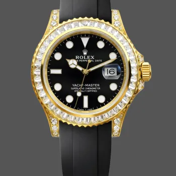 Rolex Yacht-Master 42 226668TBR Replica - Schwarzes Zifferblatt Diamantluenette