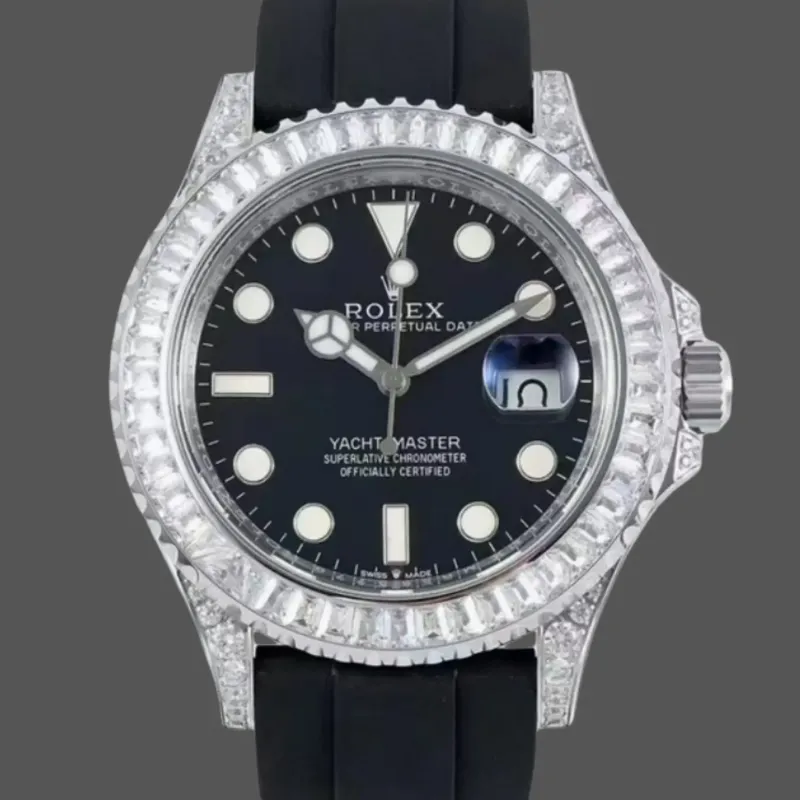 Rolex Yacht-Master 42 226679TBR Replica - Schwarzes Zifferblatt Oysterflex-Armband