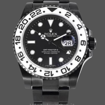 Replica Rolex GMT Master II Black PVD/DLC Coated Black Dial Stainless Steel 16710 Herrenuhr