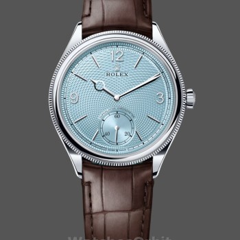Replica Rolex 1908 52506 0002 Ice Blue Dial Brown Leather Strap 39 mm Replica Uhr