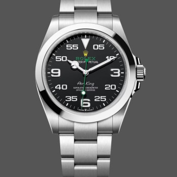 Replica Rolex Air-King Stainless Steel Black Arabic Dial 116900 40mm Herren Replica Uhr