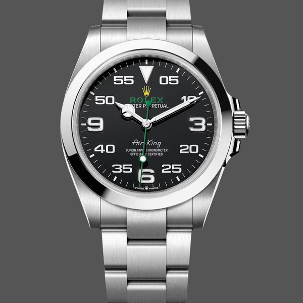 Replica Rolex Air-King Stainless Steel Black Arabic Dial 116900 40mm Herren Replica Uhr, Imitat, Präzise Verarbeitung