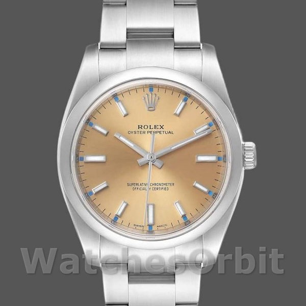 Replica Rolex Oyster Perpetual 114200 White Grape Index Dial 34mm Unisex Replica Uhr Elegantes Design