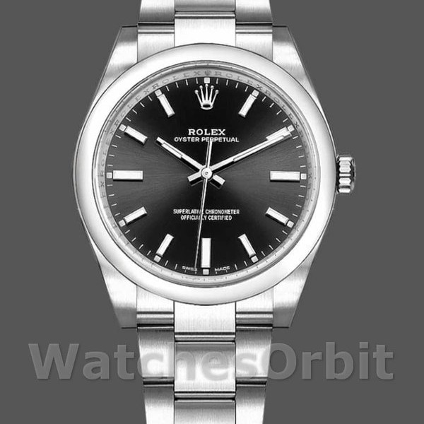 Replica Rolex Oyster Perpetual Air-King 114200 Black Index Dial 34mm Unisex Replica Uhr Stilvolles Accessoire