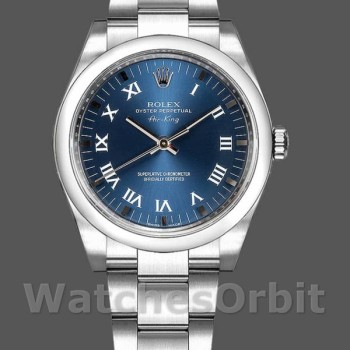 Replica Rolex Oyster Perpetual Air-King 114200 Blue Dial 34mm Unisex Uhr Replica