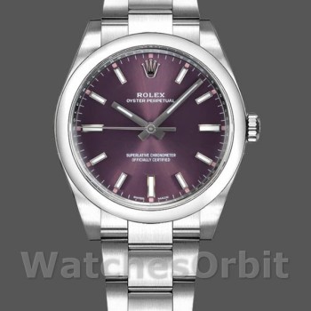 Replica Rolex Oyster Perpetual Air-King 114200 Grape Red Index Dial 34mm Unisex Replica Uhr