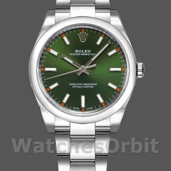 Replica Rolex Oyster Perpetual Air-King 114200 Olive Green Index Dial 34mm Unisex Replica Uhr