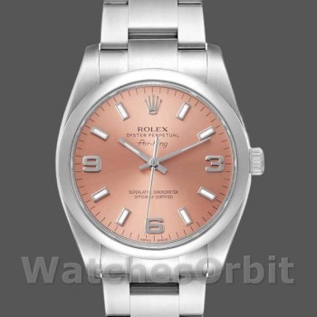 Replica Rolex Oyster Perpetual Air-King 114200 Lachs Zifferblatt 34mm Unisex Replica Uhr
